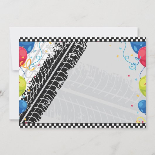 誕生日招待状と車とトラック 招待状 (裏面)