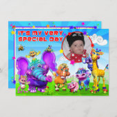 誕生日招待状と"GiggleBellies" 招待状 (正面/裏面)