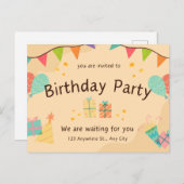 誕生日招待状のための最高のモデル ポストカード (正面/裏面)