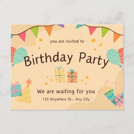 誕生日招待状のための最高のモデル ポストカード (正面)