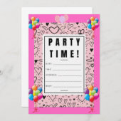 誕生日招待状のカード 招待状 (正面/裏面)