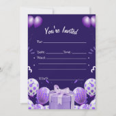 誕生日招待状の空白の入力 招待状 (正面)