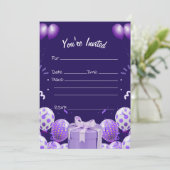 誕生日招待状の空白の入力 招待状 (スタンド正面)