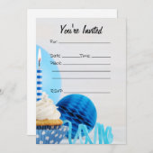 誕生日招待状の空白の入力 招待状 (正面/裏面)