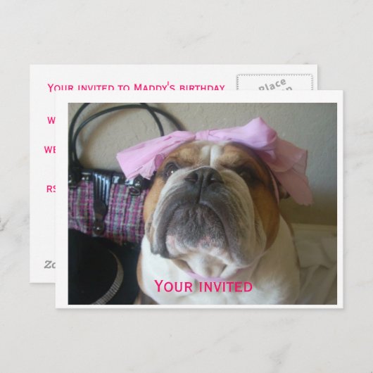 誕生日招待状はがき インビテーションポストカード (正面/裏面)