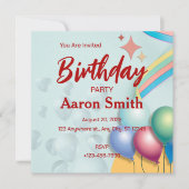 誕生日招待状をカスタマイズするカード 招待状 (正面)