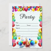 誕生日招待状を満空白のたす 招待状 (正面)