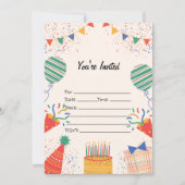 誕生日招待状を満空白のたす 招待状 (正面)