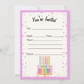 誕生日招待状を満空白のたす 招待状 (正面)