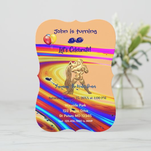 誕生日招待状アクエリアス01/20-2/18 招待状 (スタンド正面)