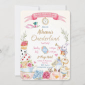 誕生日招待状アリスインワンダーランド 招待状 (正面)