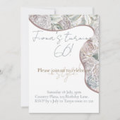 誕生日招待状インコテージエレガントーコア花模様 招待状 (正面)