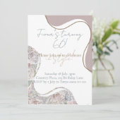 誕生日招待状インコテージエレガントーコア花模様 招待状 (スタンド正面)