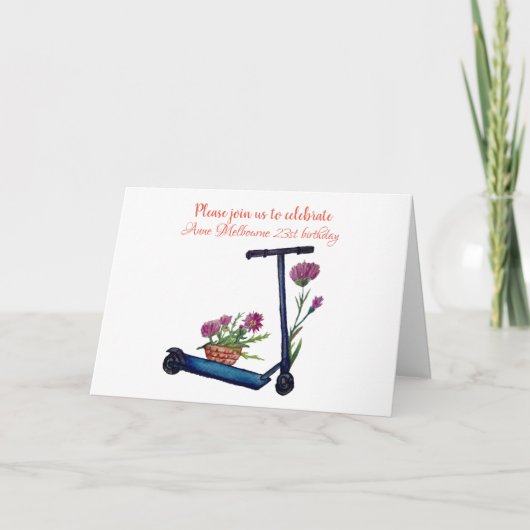 誕生日招待状ウォタレオラーアート 招待状 (正面)