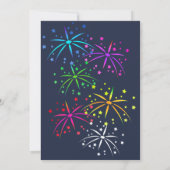 誕生日招待状エレガントネイビーブルー40th金ゴールド 招待状 (裏面)