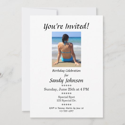 誕生日招待状カスタム招待されました大人 招待状 (正面)