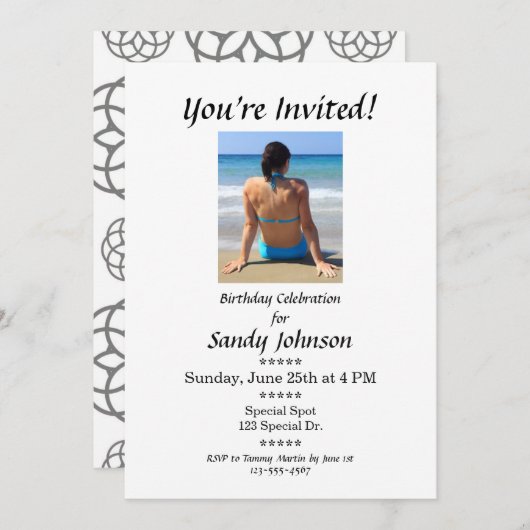 誕生日招待状カスタム招待されました大人 招待状 (正面/裏面)