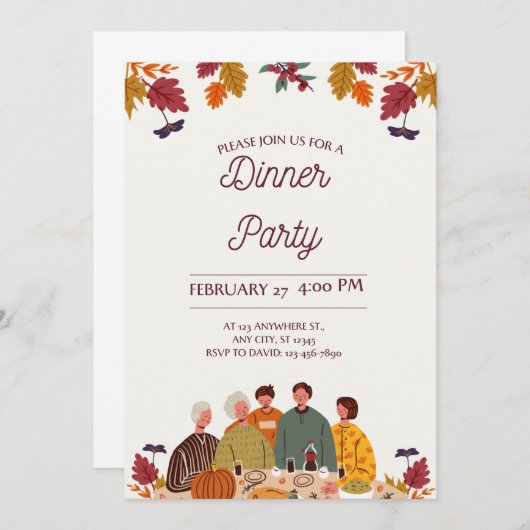 誕生日招待状カードデジタルインスタントダウンロード 招待状 (正面/裏面)