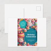 誕生日招待状カード インビテーションポストカード (正面/裏面)