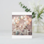 誕生日招待状カード ポストカード (スタンド正面)