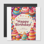 誕生日招待状カード マグネット招待状 (正面/裏面)