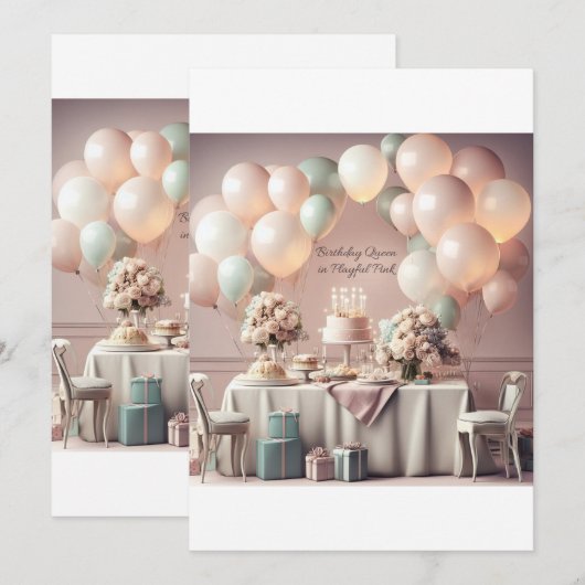 誕生日招待状カード 招待状 (正面/裏面)