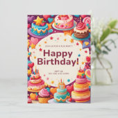 誕生日招待状カード 招待状 (スタンド正面)