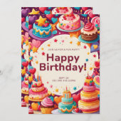 誕生日招待状カード 招待状 (正面/裏面)