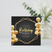 誕生日招待状カード - 日程を保存する 招待状 (スタンド正面)