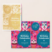 誕生日招待状カード 箔カード (ディスプレー)