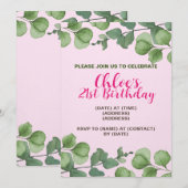 誕生日招待状カード、編集可能なテンプレート 招待状 (正面/裏面)