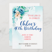 誕生日招待状カード、編集可能なテンプレート 招待状 (正面/裏面)