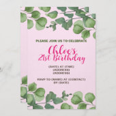 誕生日招待状カード、編集可能テンプレート 招待状 (正面/裏面)