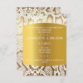 誕生日招待状ゴールデンパイソンスキンビップ 招待状 (正面/裏面)