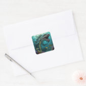 誕生日招待状シーモンスターファンタジー スクエアシール (封筒)