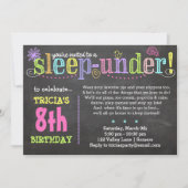 誕生日招待状スリープアンダーパーティーネオン 招待状 (正面)
