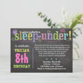 誕生日招待状スリープアンダーパーティーネオン 招待状 (スタンド正面)