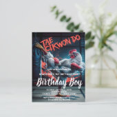 誕生日招待状ダイナミックキック:武術アーティスト ポストカード (スタンド正面)