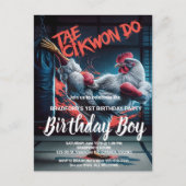 誕生日招待状ダイナミックキック:武術アーティスト ポストカード (正面)