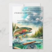 誕生日招待状トラウフフライ釣り 招待状 (正面)