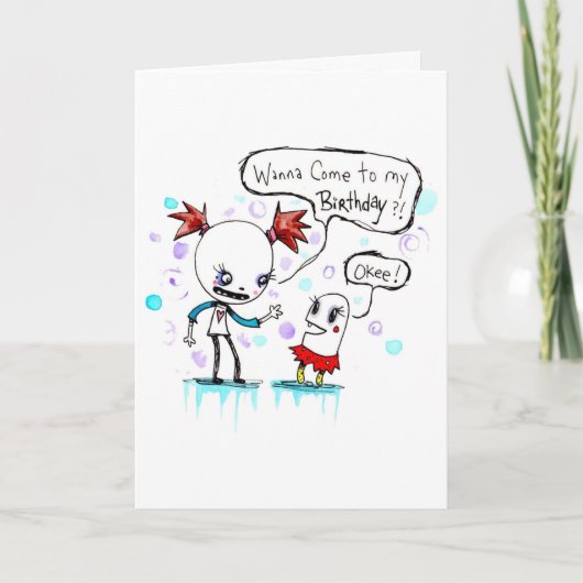 誕生日招待状バイエミボズ/ガスフィンク 招待状 (正面)