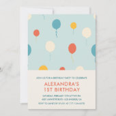 誕生日招待状バルーンモダン 招待状 (正面)