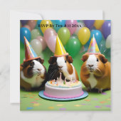 誕生日招待状パーティーモルモット セーブザデート (裏面)