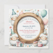 誕生日招待状ヒツジのフレーム（写真用） 招待状 (裏面)