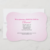 誕生日招待状ピンクプリンセスウィスパークリワンド 招待状 (裏面)