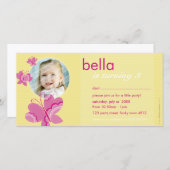 誕生日招待状フォトカード:: flutterbybutterfly 2 (正面/裏面)