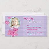 誕生日招待状フォトカード:: flutterbybutterfly 3 (正面)