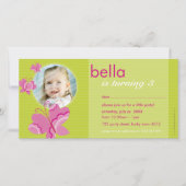 誕生日招待状フォトカード:: flutterbybutterfly 4 (正面)