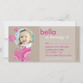 誕生日招待状フォトカード:: flutterbybutterfly 5 (正面)