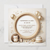 誕生日招待状ヘッジホッグフレーム 招待状 (裏面)